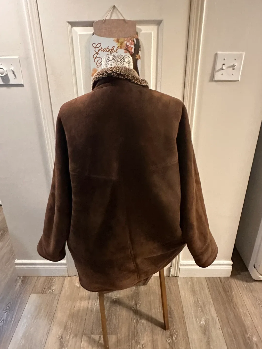 Brown Suede Jacket with Fur Collar image indicator(4)