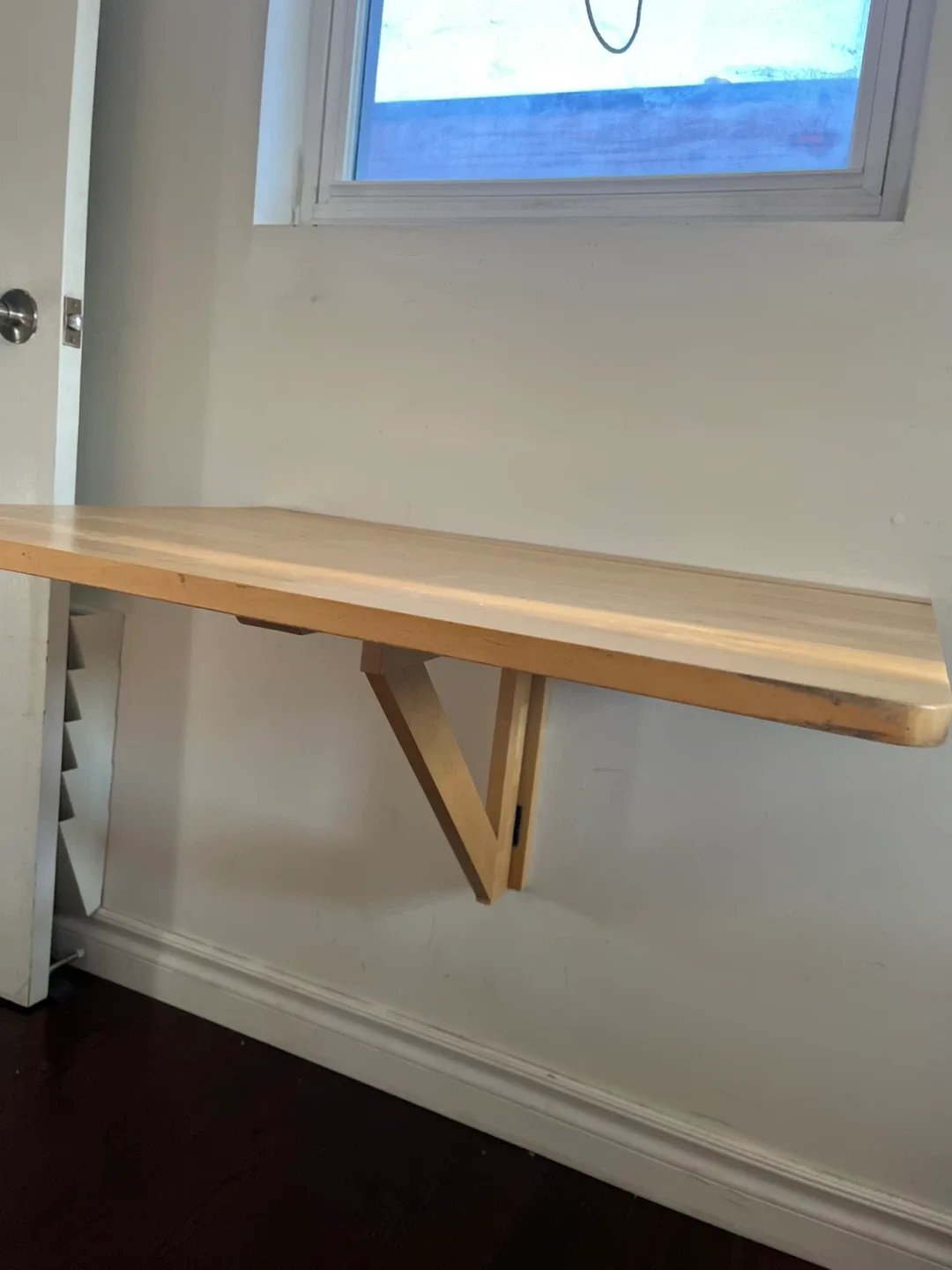 Pine wood Wall Mounted Drop Leaf Table image indicator(3)