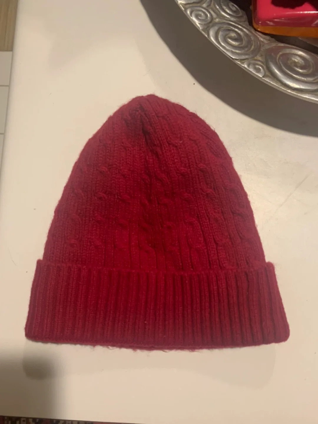 Red & Black Knit Beanie - Acrylic thumbnail