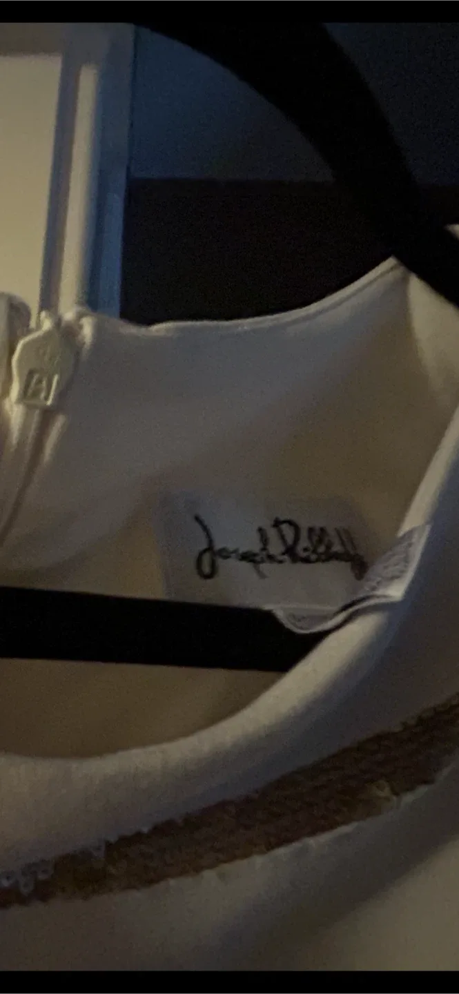 Size 12 Joseph Ribkoff White & Gold Dress image indicator(3)