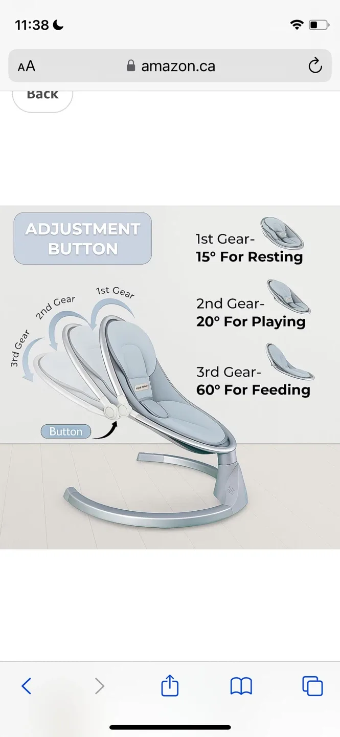 P&Pbell Baby Swing with Bluetooth image indicator(4)