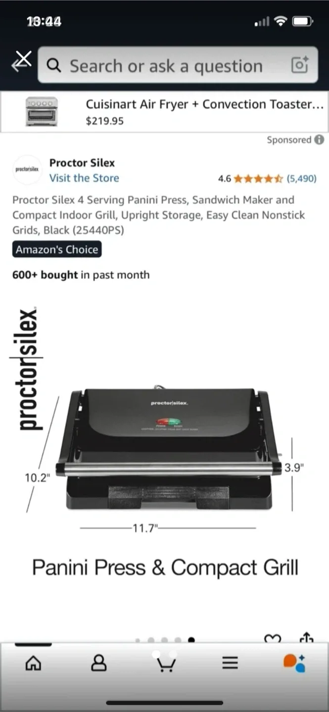 Proctor Silex Panini Press & Compact Grill thumbnail