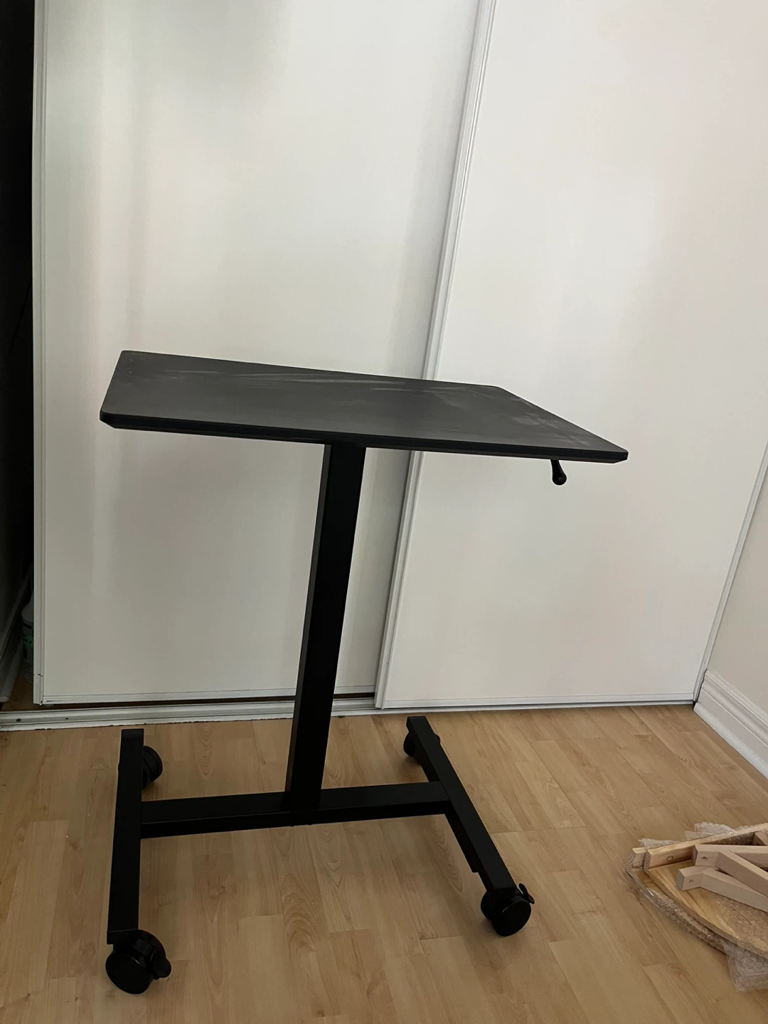 Black Adjustable Height Rolling Laptop Desk - photo 2