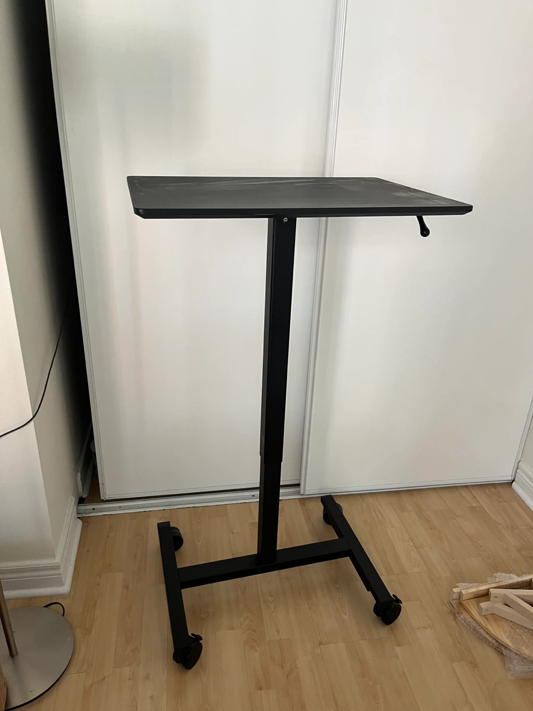 Black Adjustable Height Rolling Laptop Desk