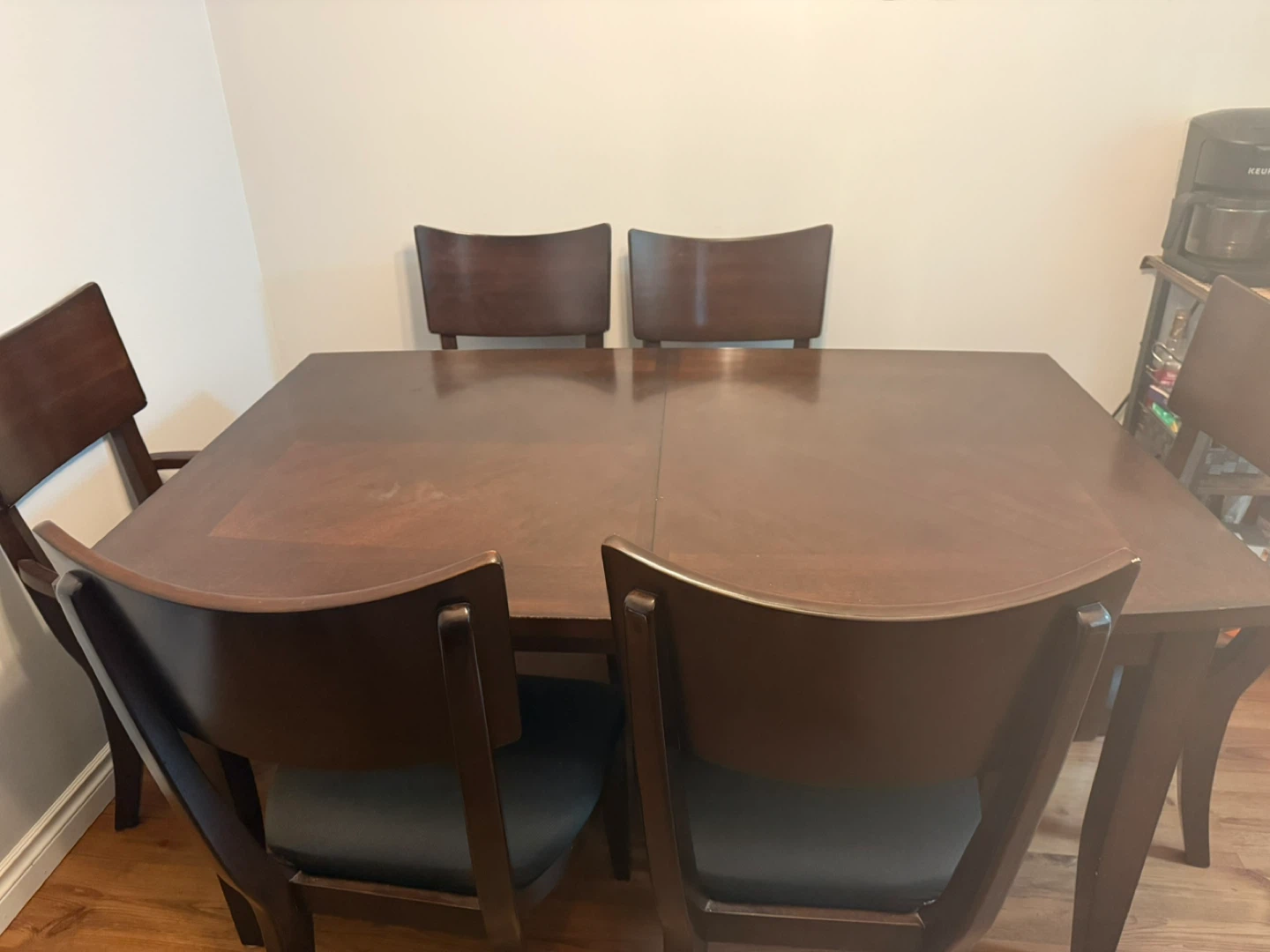Dining Table with 6 Chairs - Brown Wood
