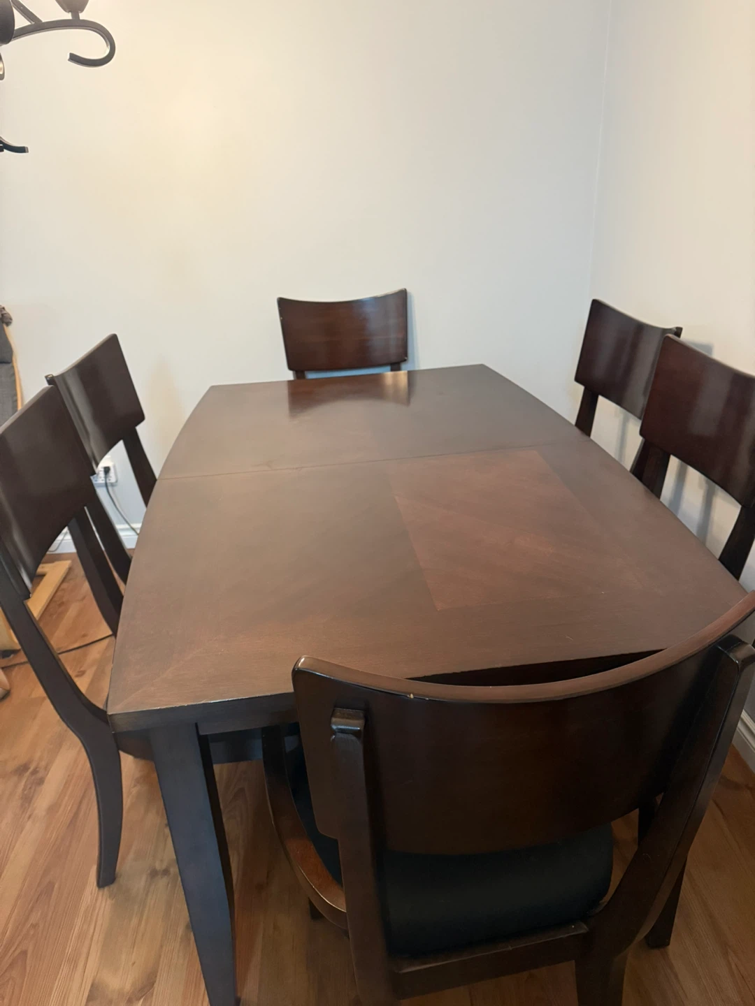 Dining Table with 6 Chairs - Brown Wood - photo 3