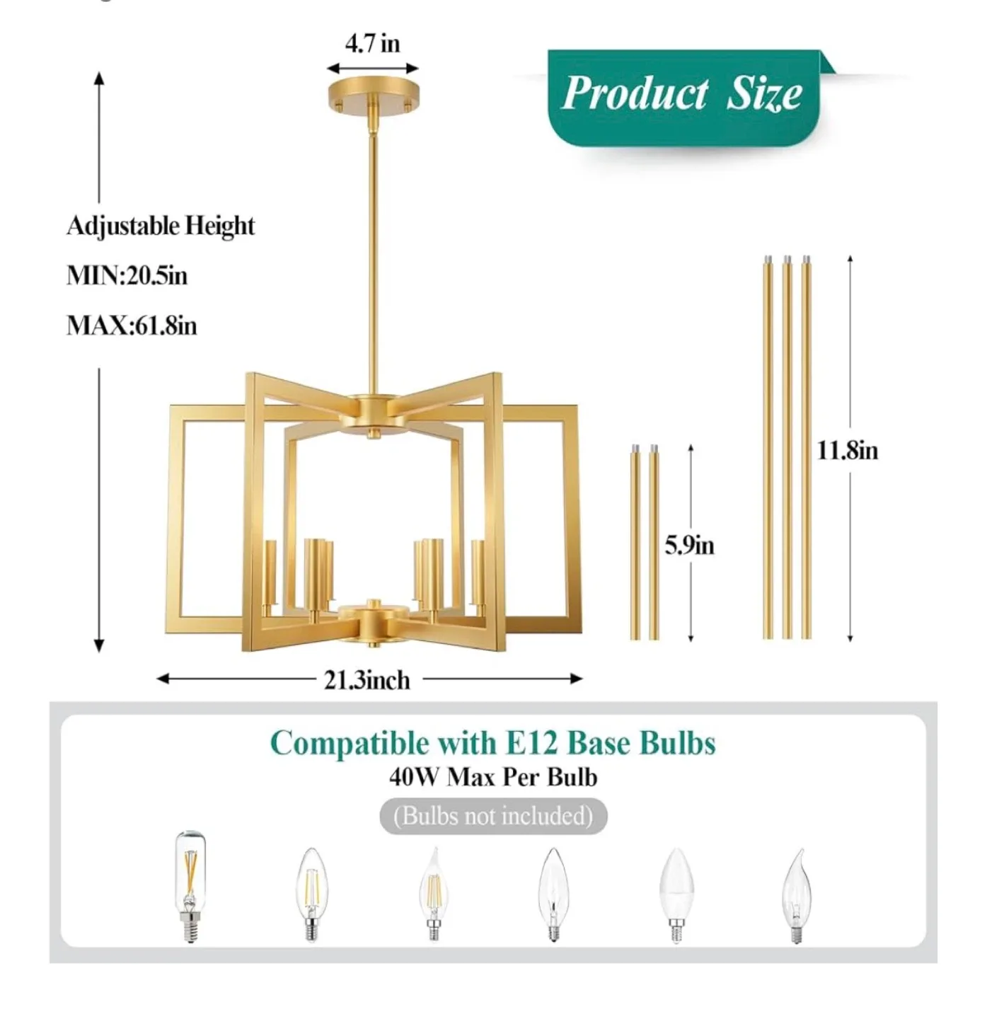 Bairth 6-Light Gold Chandelier image indicator(2)