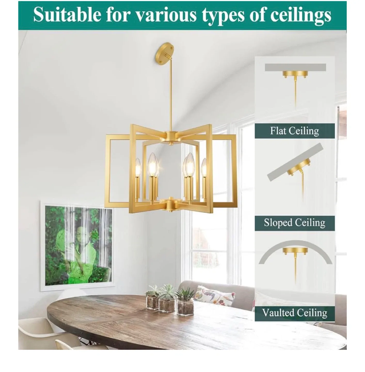 Bairth 6-Light Gold Chandelier image indicator(3)