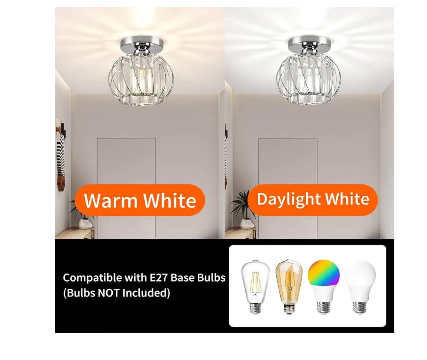 Crystal Semi Flush Mount Ceiling Light image indicator(5)