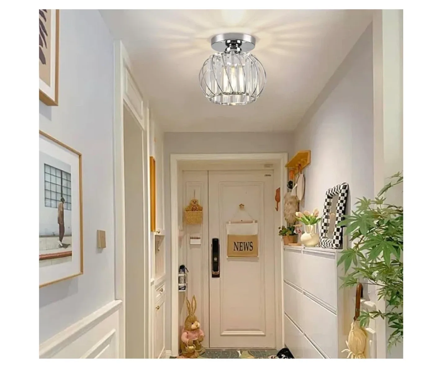 Crystal Semi Flush Mount Ceiling Light image indicator(3)