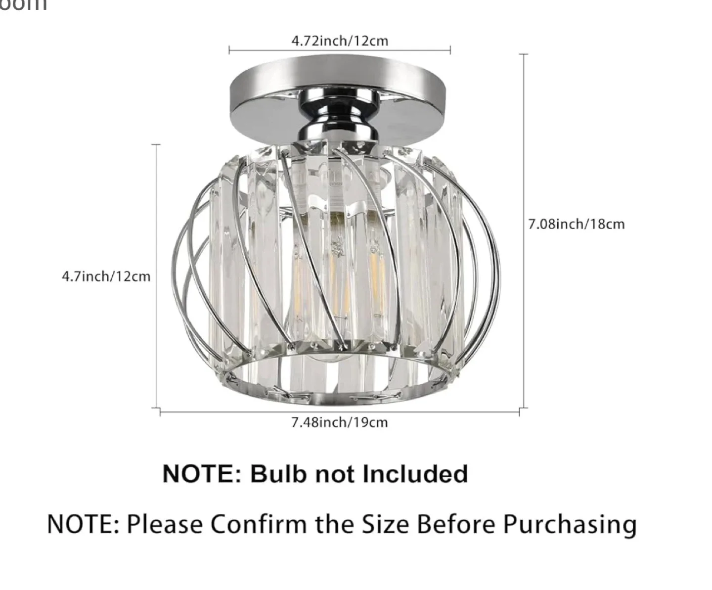 Crystal Semi Flush Mount Ceiling Light image indicator(4)