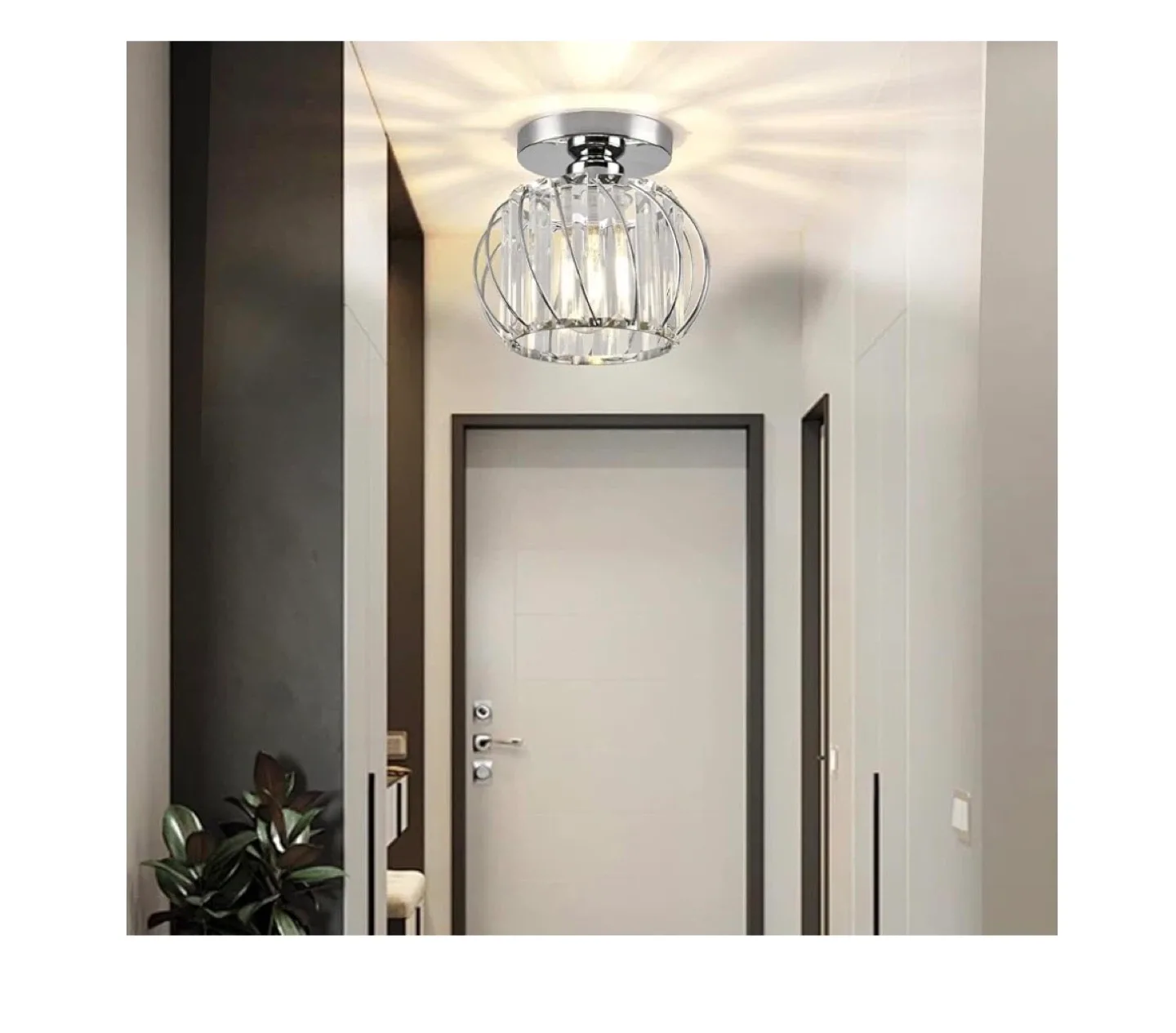 Crystal Semi Flush Mount Ceiling Light image indicator(2)