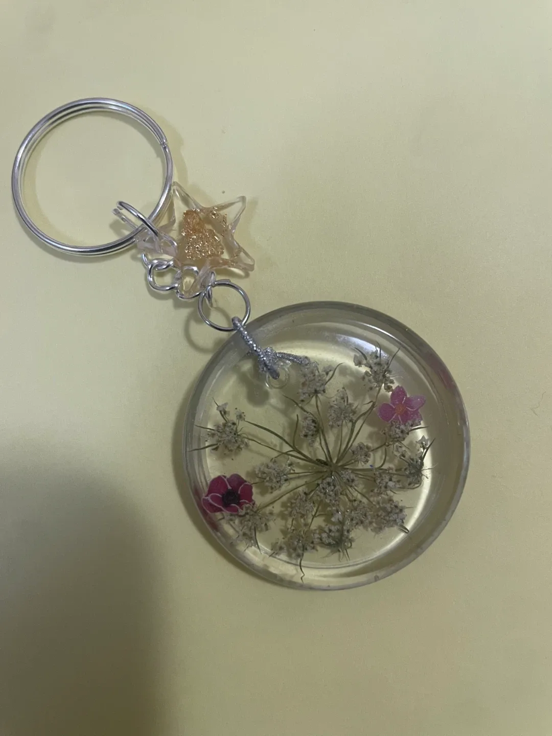 Handmade Floral Resin Keychain image indicator(5)