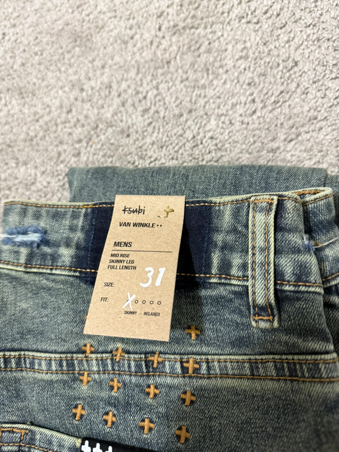 Brand new men’s Ksubi van wrinkle jeans (size 31x32) - photo 3