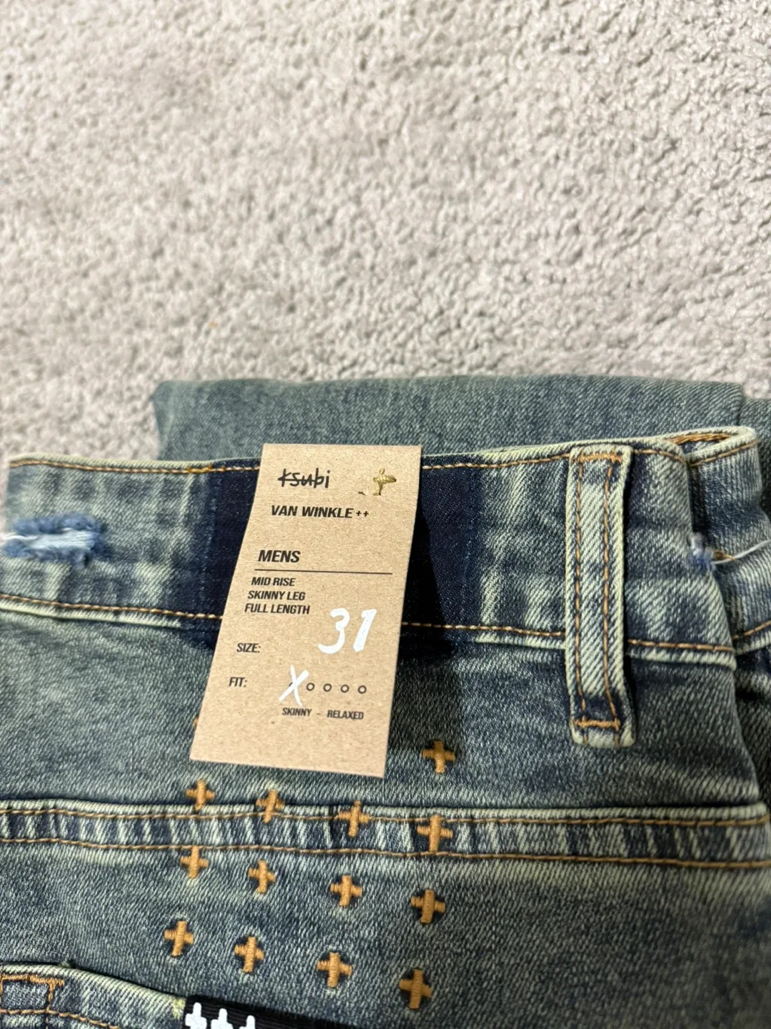 Brand new men’s Ksubi van wrinkle jeans (size 31x32) image indicator(3)