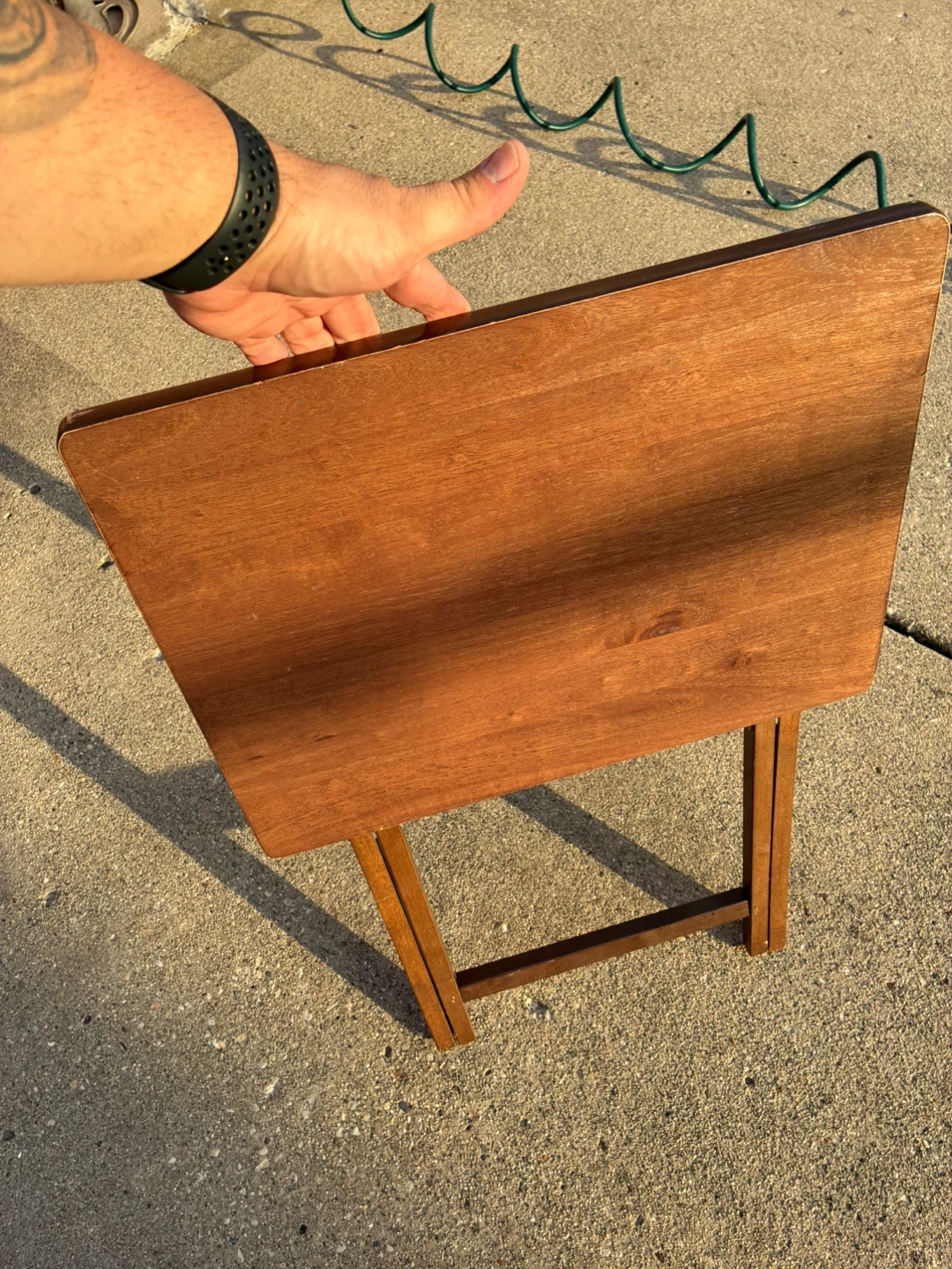 Folding TV Tray Table - Brown - photo 3