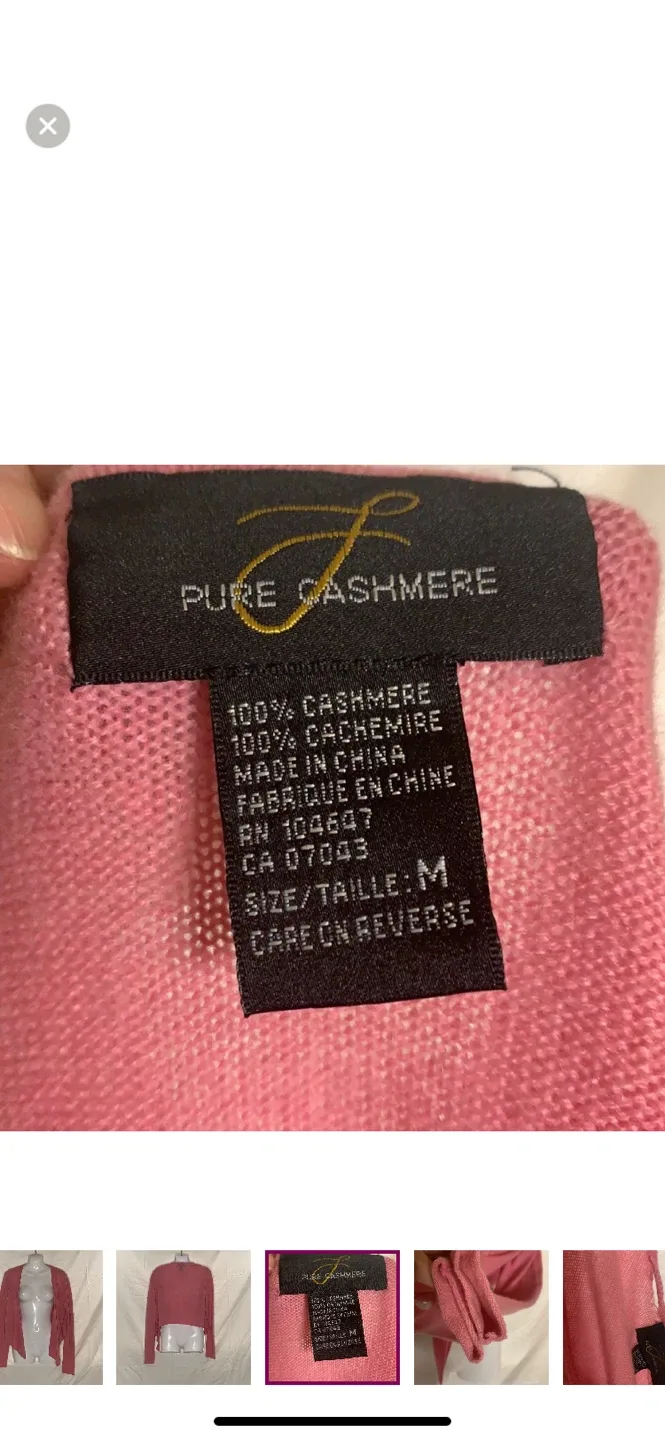 Pure Cashmere Pink Tie Front Cardigan Size M image indicator(6)