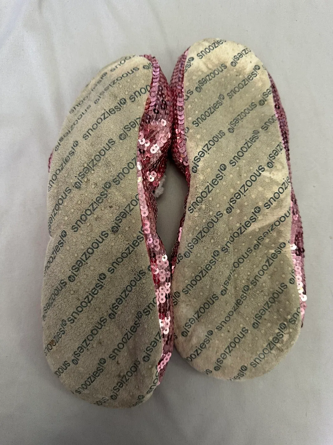 Snoozies! Pink Sequin Slippers - Size L (9-10) image indicator(2)