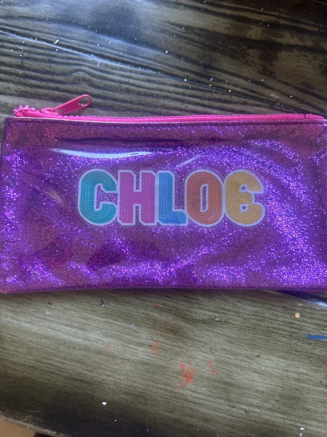Purple Glittery Pencil Case - Chloe thumbnail
