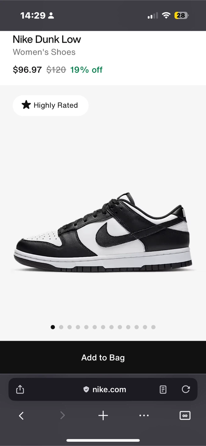 Nike Dunk Low Women's Shoes - Black/White - photo 2