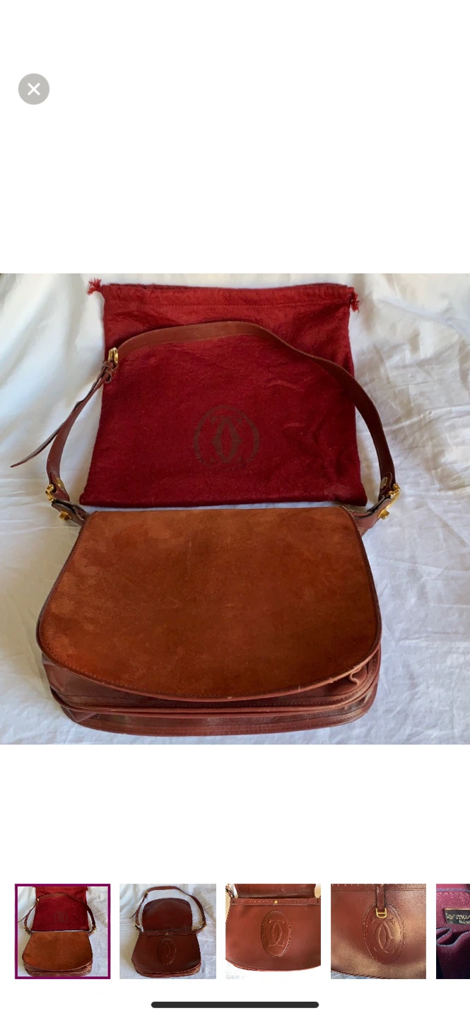 VINTAGE Les Must de Cartier Paris Burgundy Leather Bag