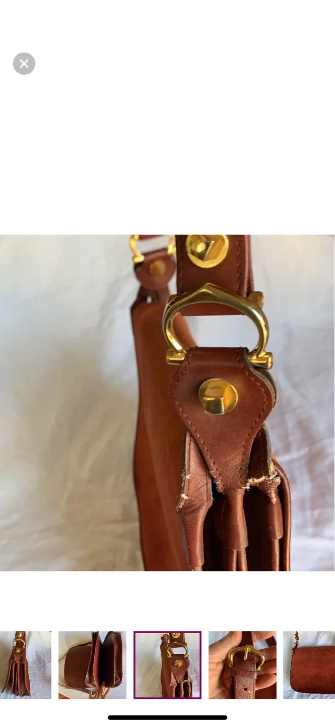 VINTAGE Les Must de Cartier Paris Burgundy Leather Bag image indicator(8)