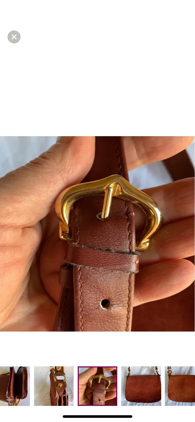 VINTAGE Les Must de Cartier Paris Burgundy Leather Bag image indicator(7)