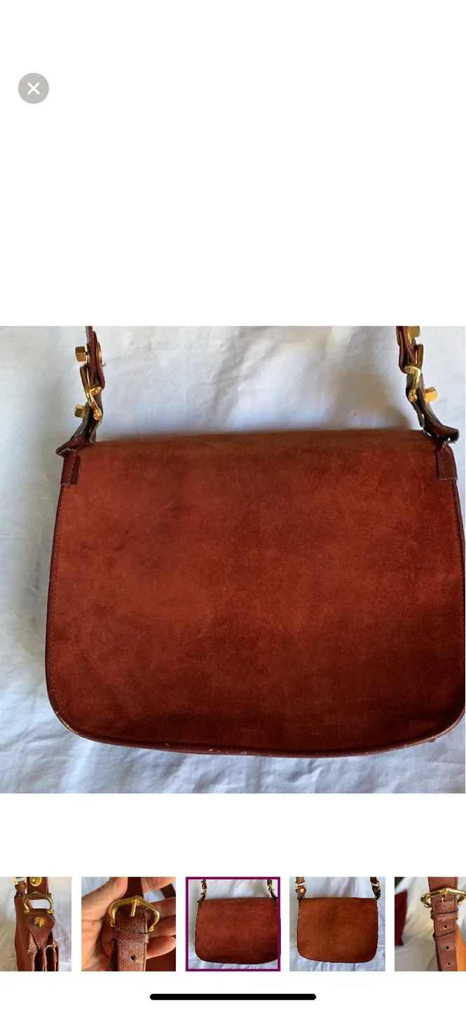 VINTAGE Les Must de Cartier Paris Burgundy Leather Bag image indicator(10)