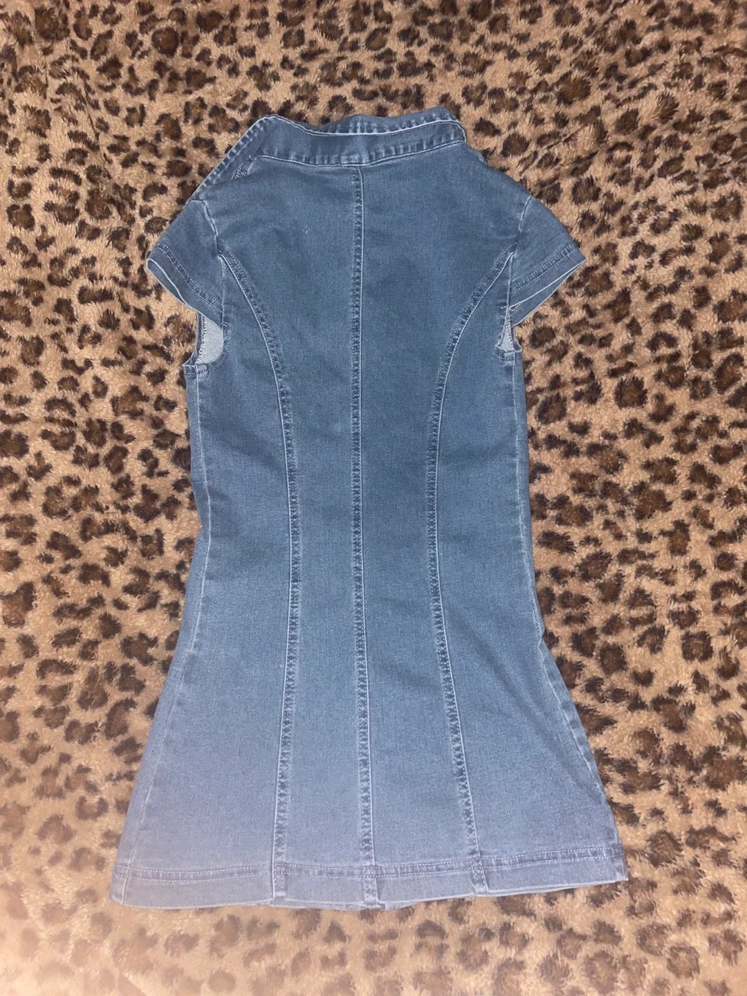 Zip Up Denim Mini Dress image indicator(2)