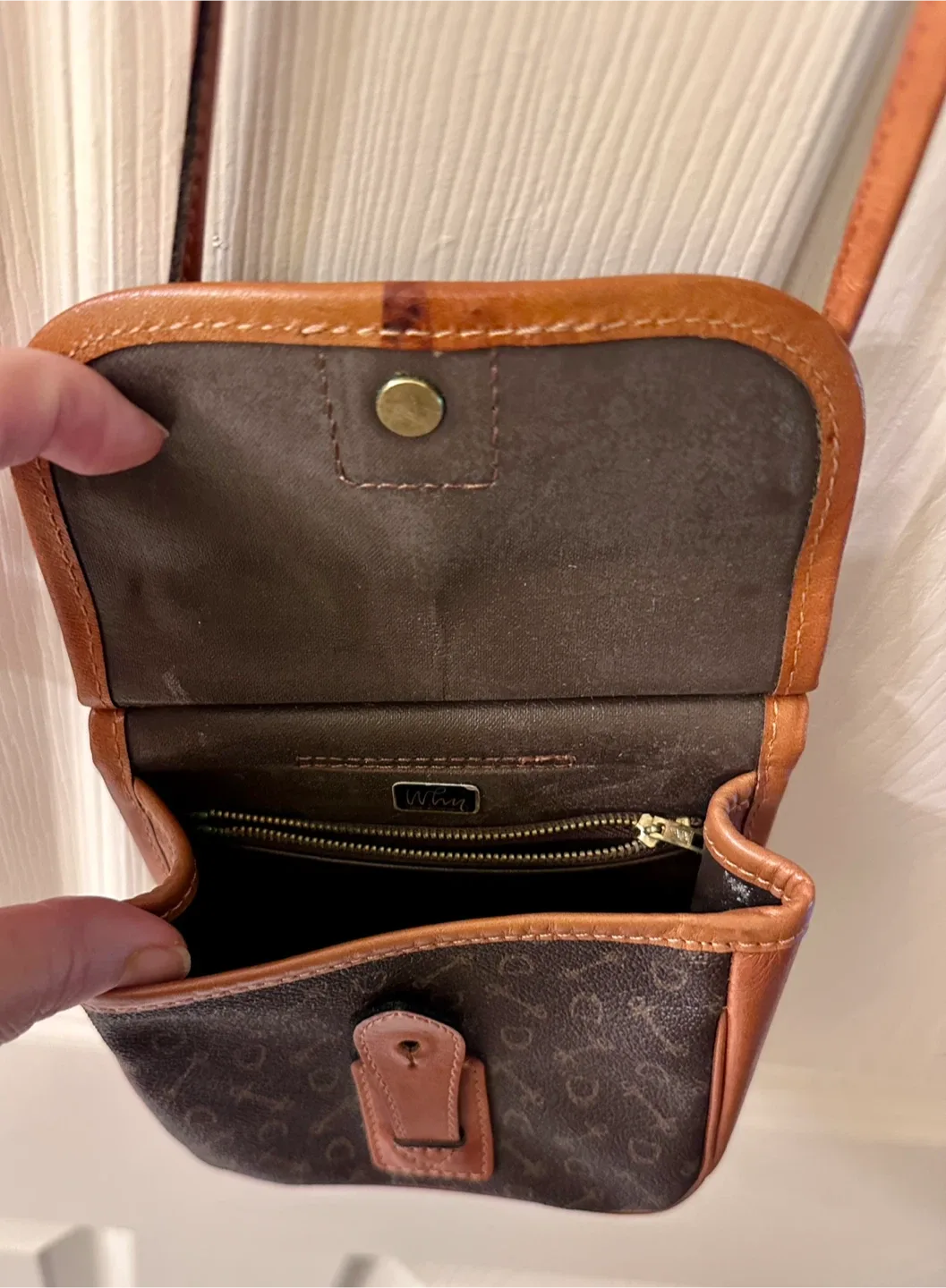 Why Brown Leather Mini Crossbody Bag image indicator(3)