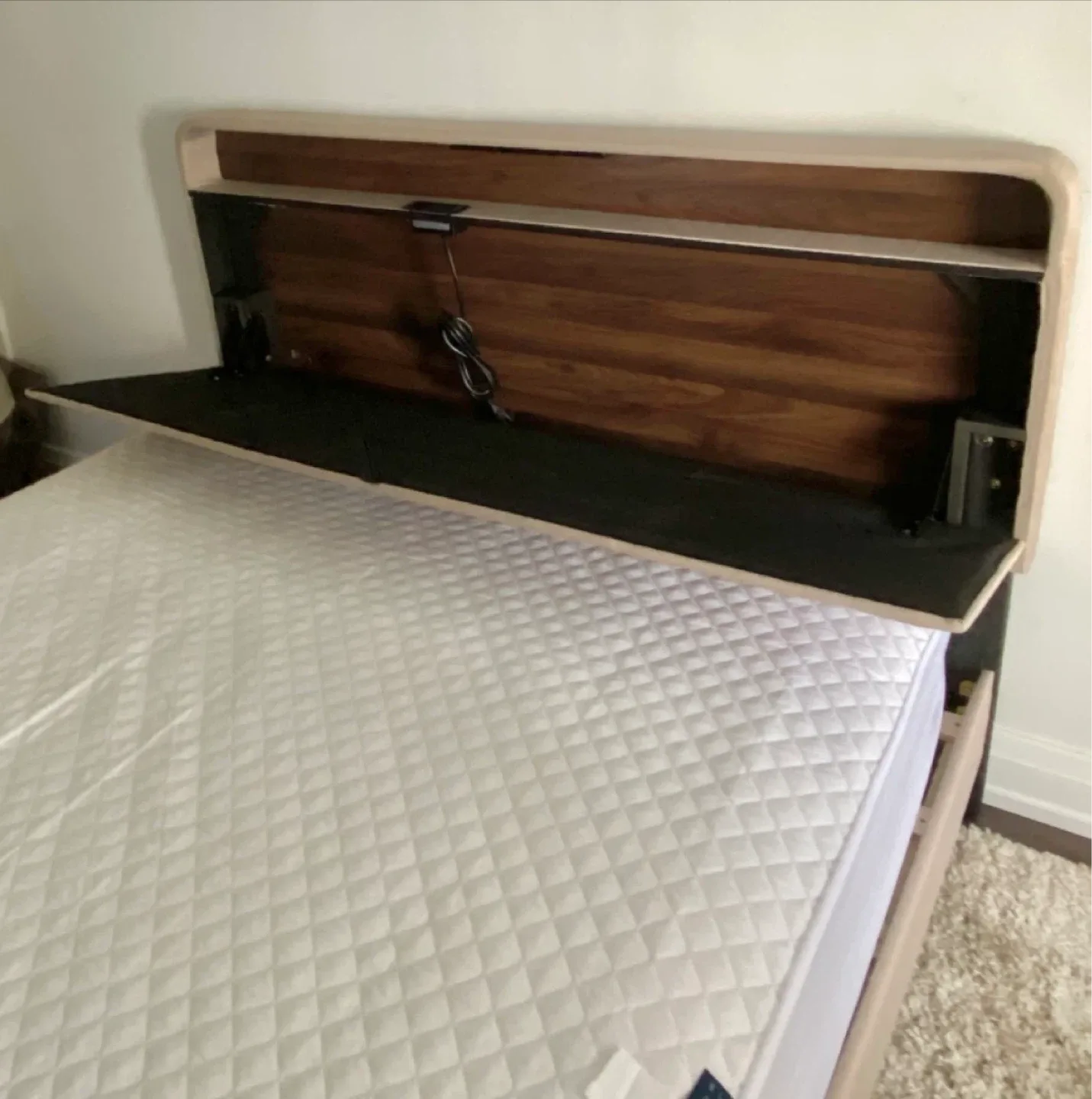 Queen Size Bed-frame with headboard and motion lights image indicator(2)