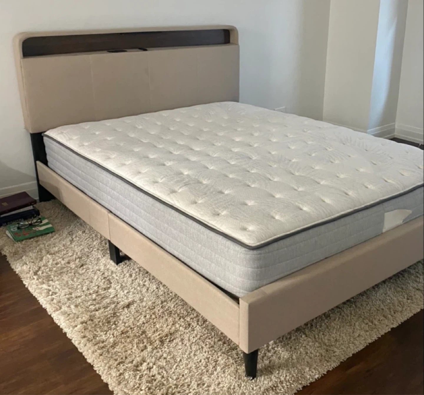 Queen Size Bed-frame with headboard and motion lights - photo 4