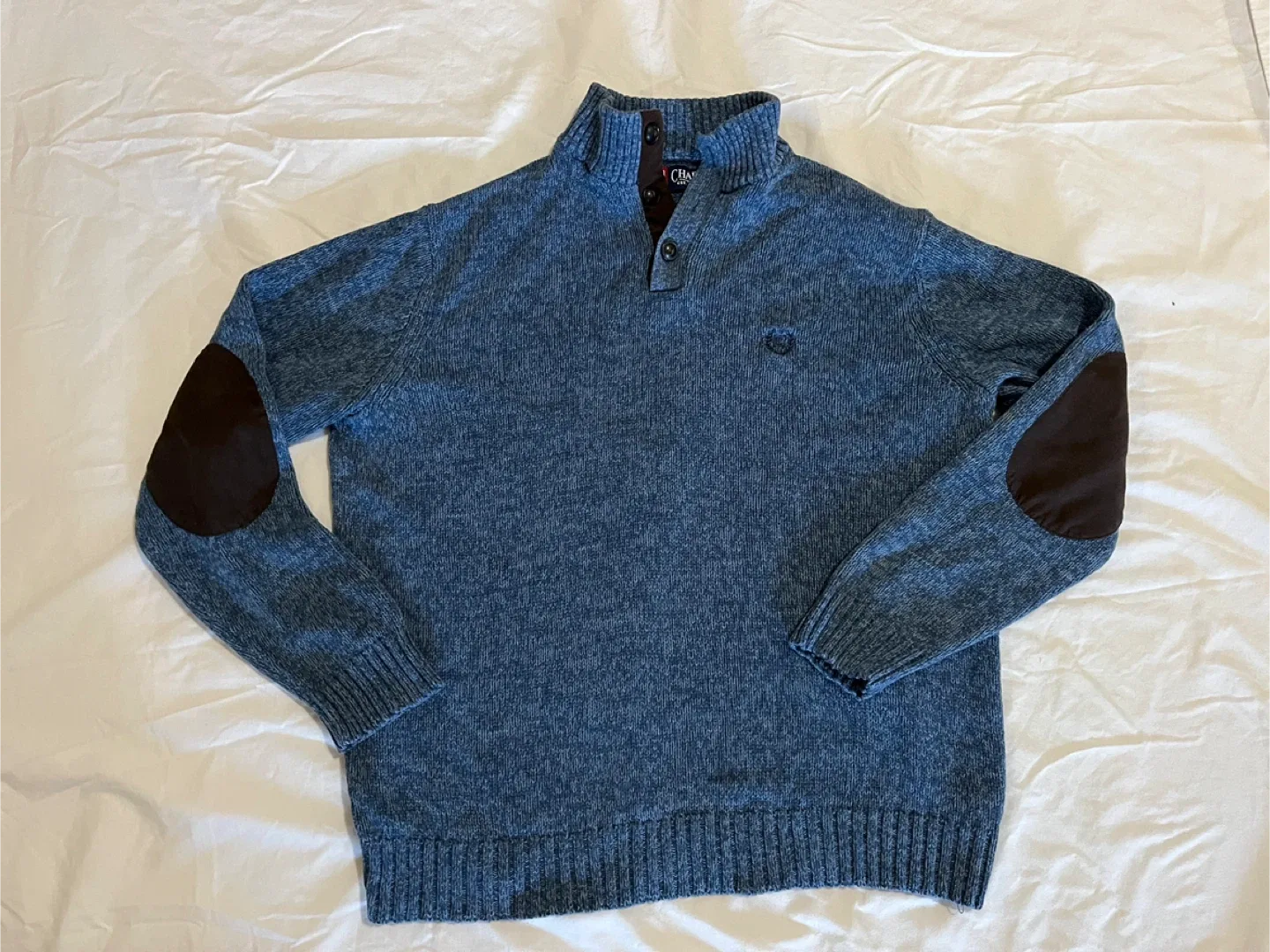 Chaps Ralph Lauren men’s large sweater, mock neck, blue thumbnail