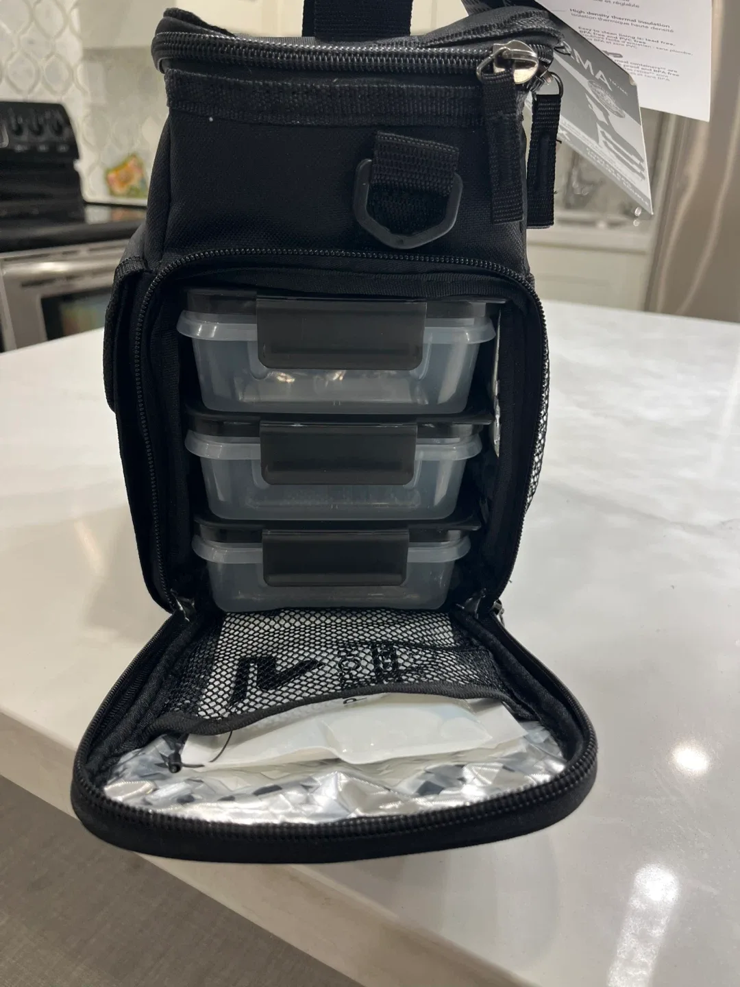 Performa Meal Prep Bag with Containers - Black image indicator(3)