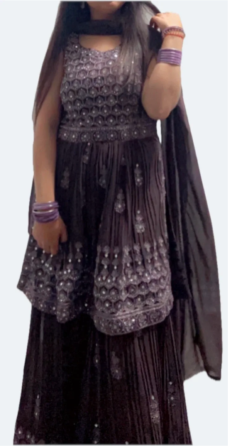 Brown Embellished Salwar Kameez Suit image indicator(2)