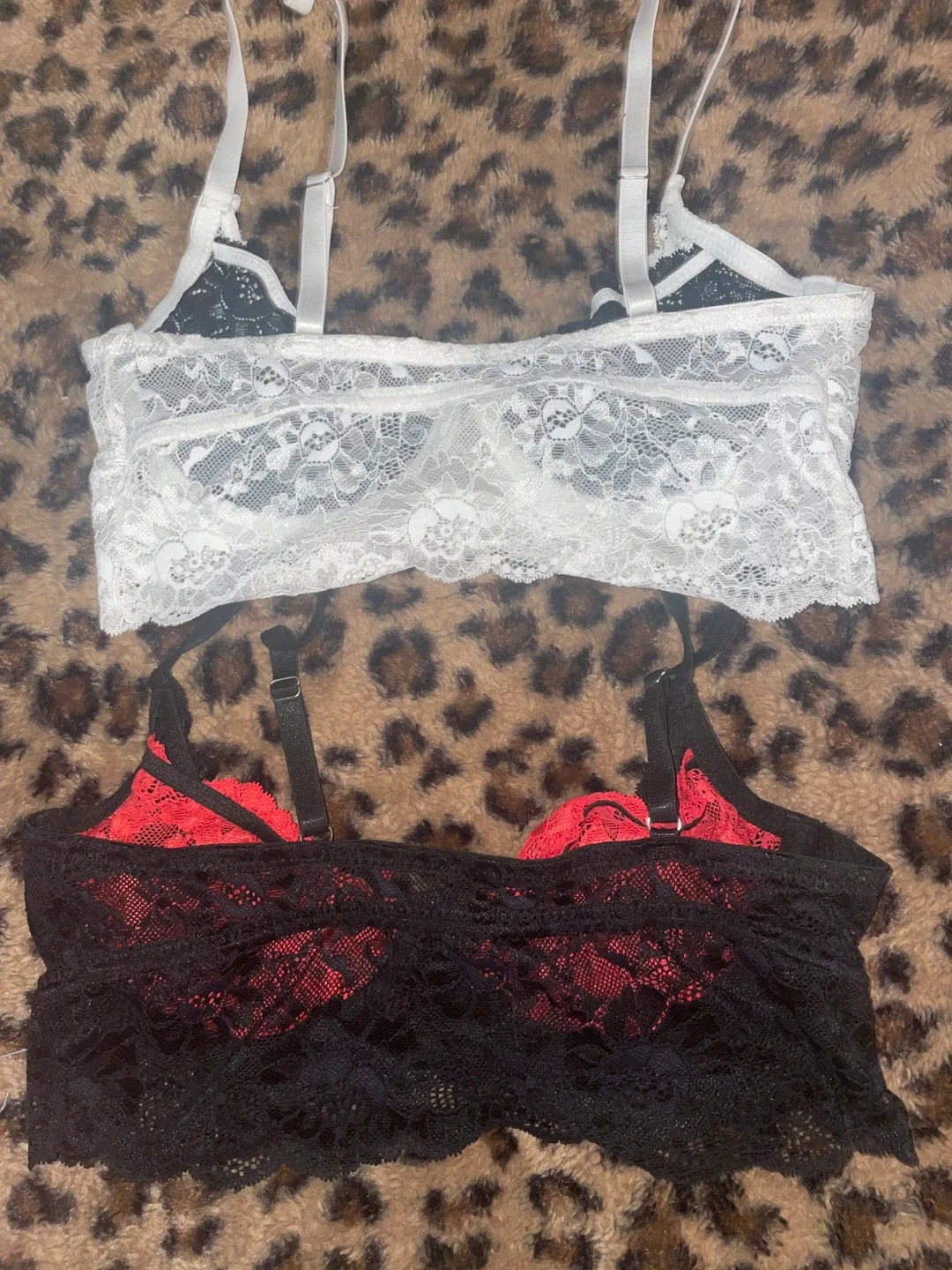 Lace Bralettes - White & Black/Red image indicator(2)