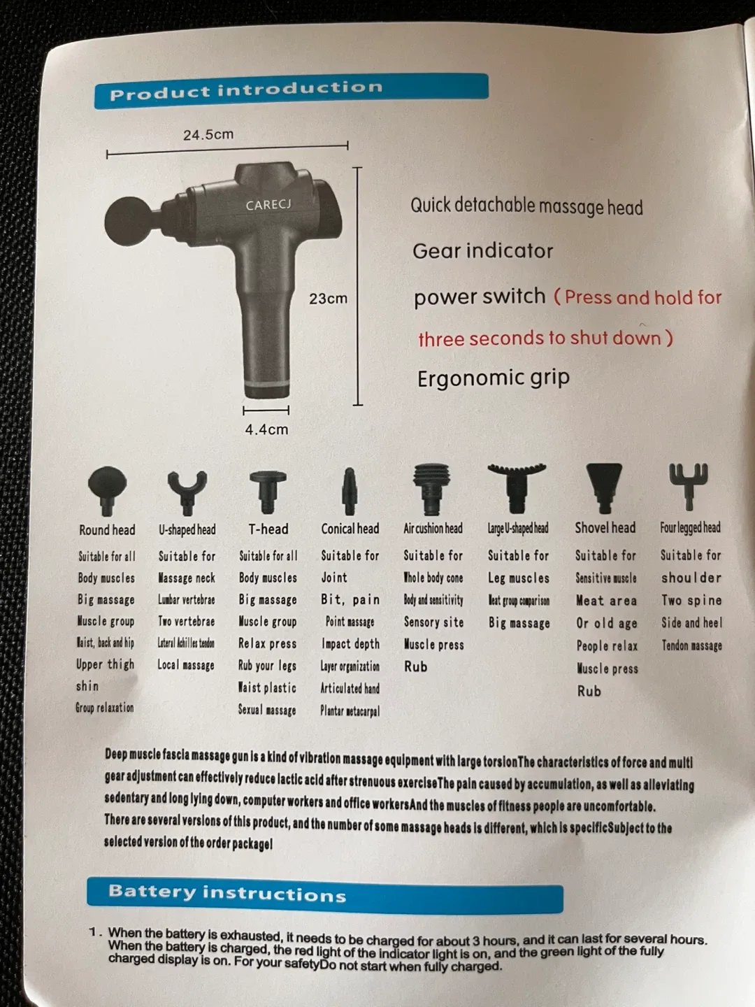 Massage Gun w/ Attachments & Case image indicator(4)