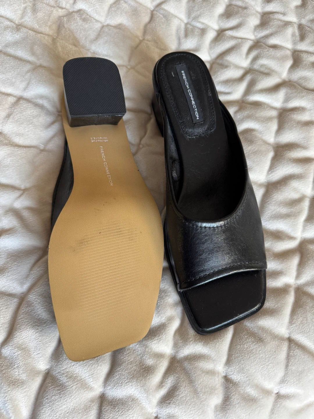 French Connection Black Leather Mules - Size 10 - photo 2