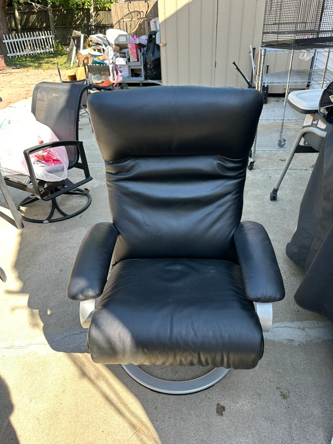 Black Leather Recliner Chair