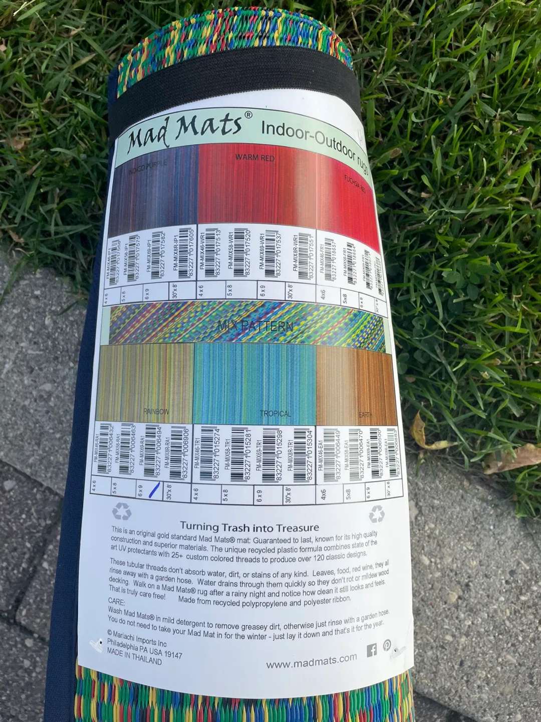 BRAND NEW Multi Striped Indoor/Outdoor Area Rug 6 x 9 Reversible image indicator(2)