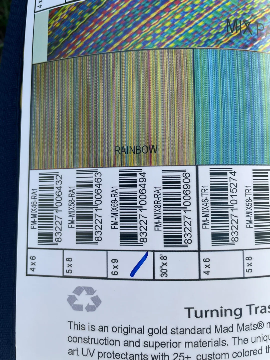 BRAND NEW Multi Striped Indoor/Outdoor Area Rug 6 x 9 Reversible image indicator(3)