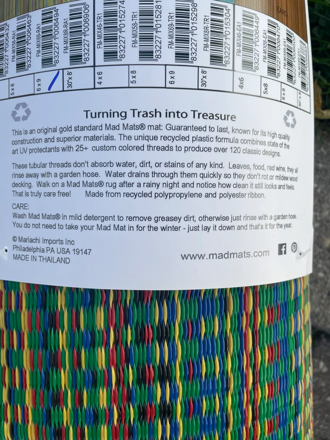 BRAND NEW Multi Striped Indoor/Outdoor Area Rug 6 x 9 Reversible image indicator(4)