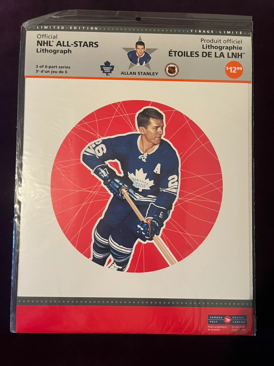 6 Canada Post NHL All-Stars Limited Edition Lithographs, - photo 4