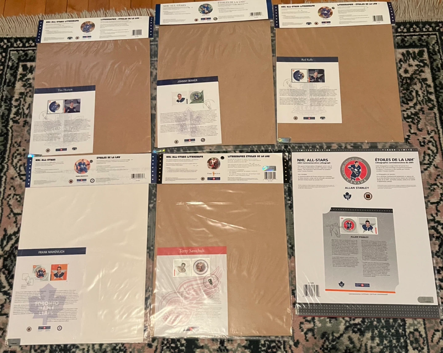 6 Canada Post NHL All-Stars Limited Edition Lithographs, - photo 2