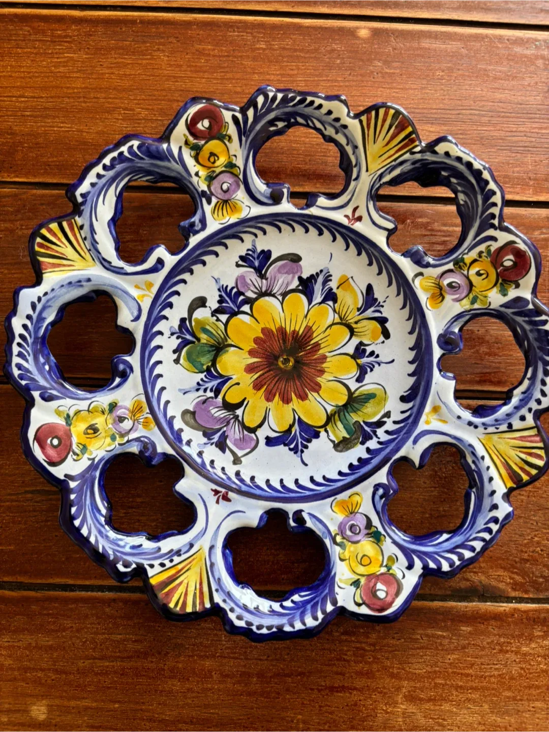 Vintage Portuguese Hand painted Ceramic Plate image indicator(6)