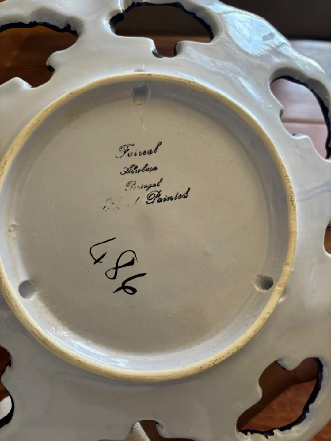 Vintage Portuguese Hand painted Ceramic Plate image indicator(10)