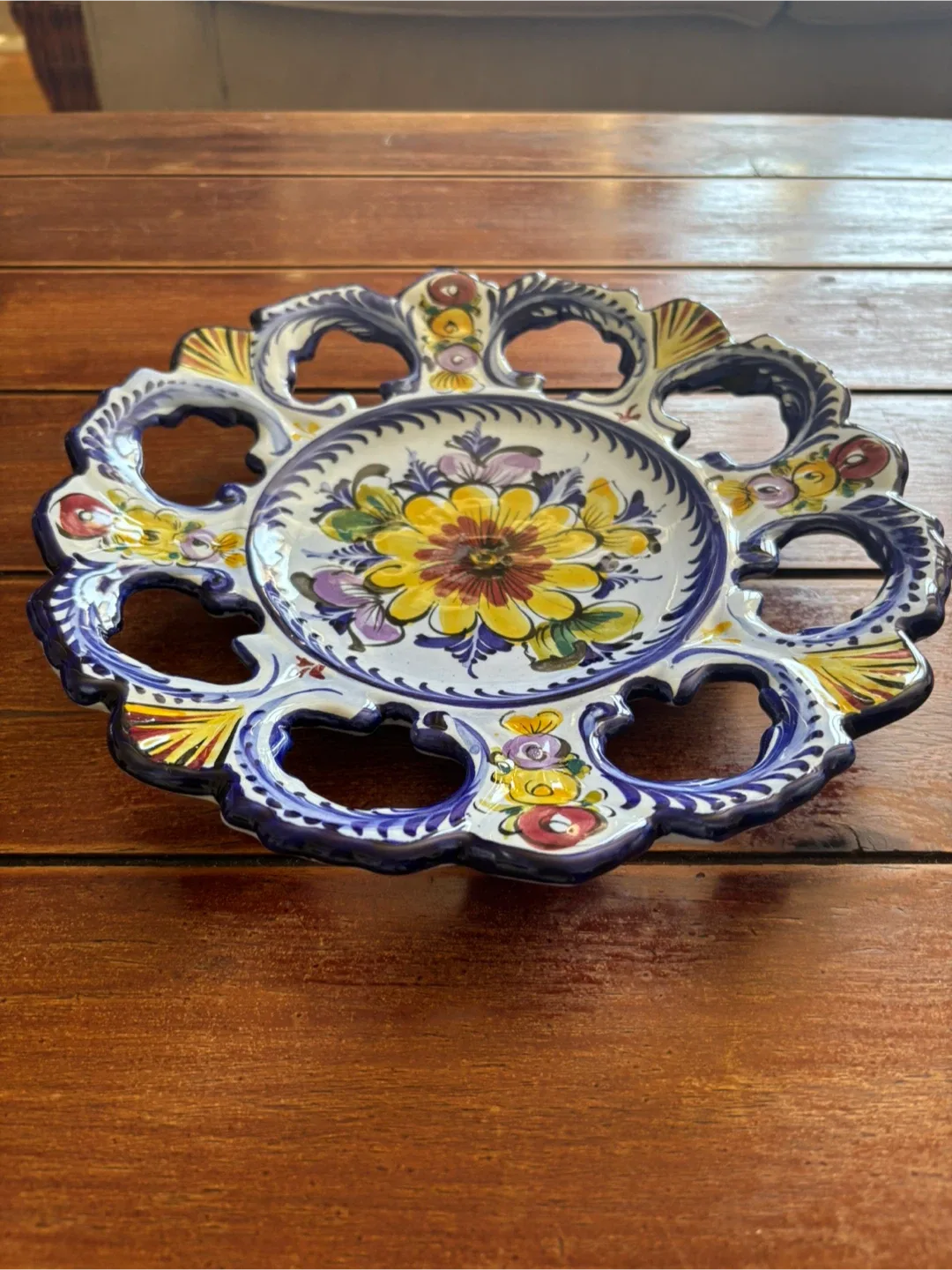 Vintage Portuguese Hand painted Ceramic Plate image indicator(9)