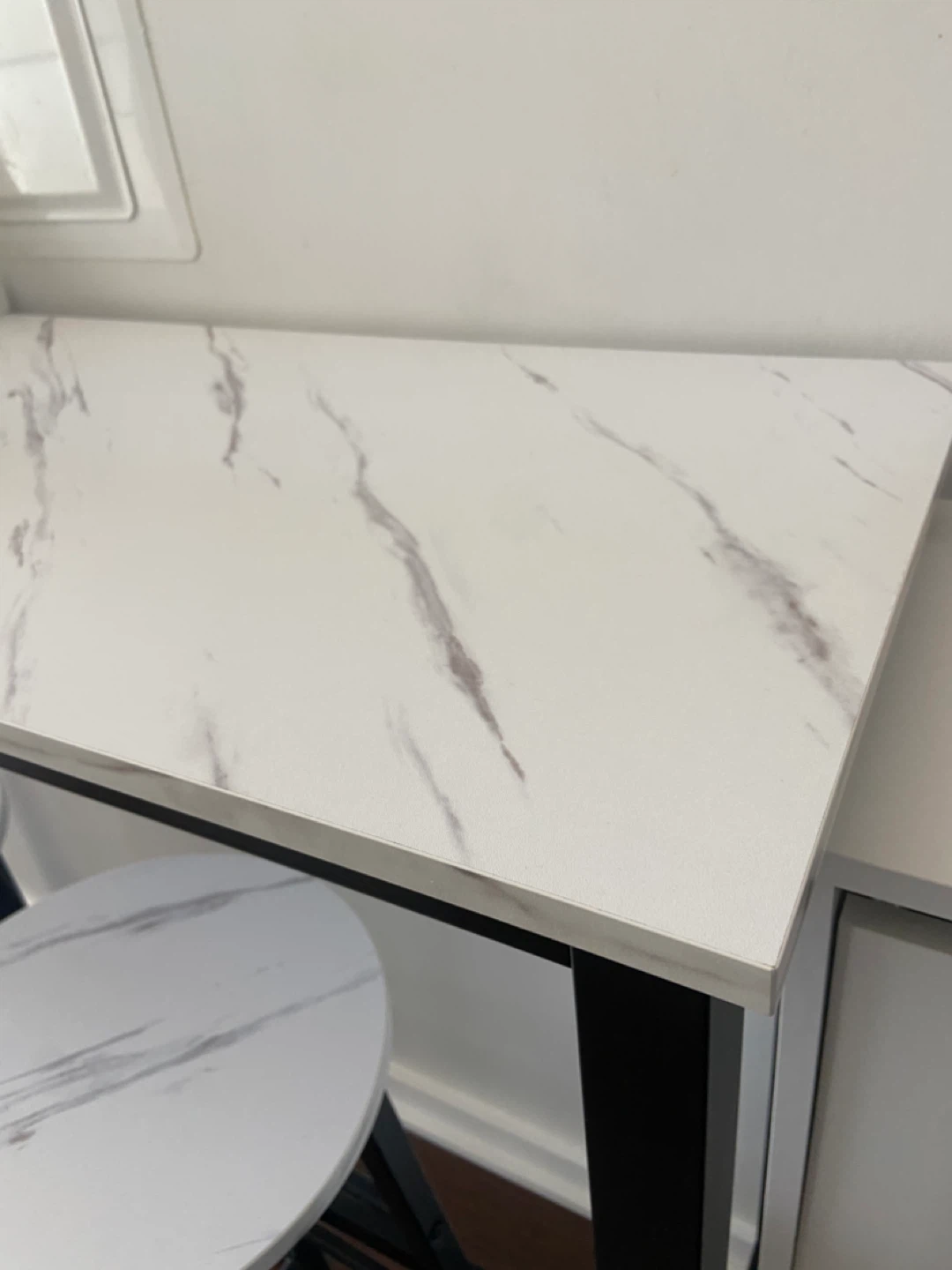 MOVE OUT SALE: Bar Table with 2 Stools - Marble White - photo 5
