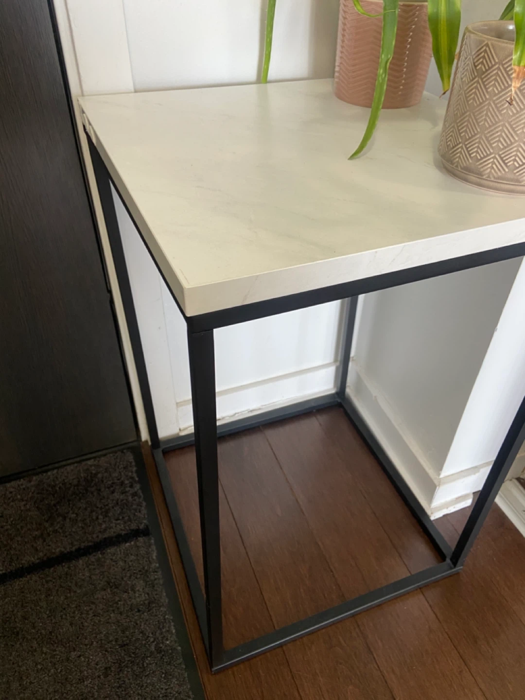 MOVE OUT SALE: 2x Side Table with Marble Top & Black Metal Frame - photo 3