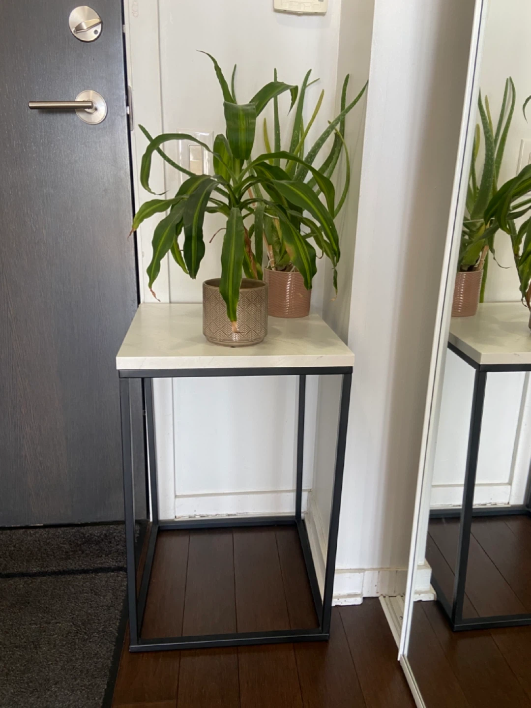 MOVE OUT SALE: 2x Side Table with Marble Top & Black Metal Frame
